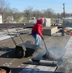 Tar and gravel roofing